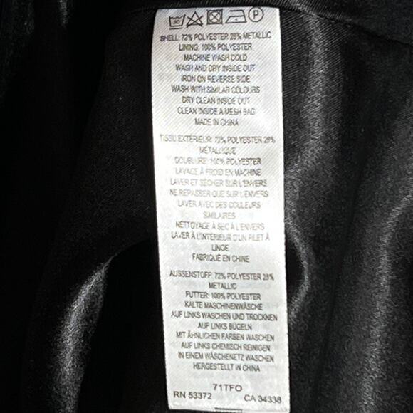 French Connection Floral Jacquard Metallic Strapless Dress Fitted Gray Party - Picture 7 of 8